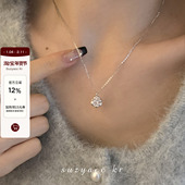 suzyacc kr轻奢纯银纤细合成锆石项链锁骨链小众设计感百搭颈链