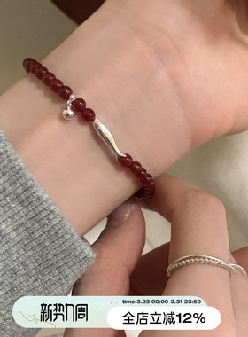 suzyacc kr红色玛瑙小鱼手链国风百搭小众高级感手饰送人节日礼物