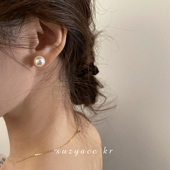 气质简约高级感耳环 百搭仿珍珠耳钉法式 suzyacc kr韩国fever同款