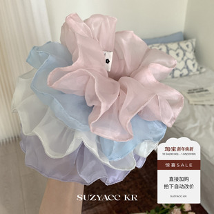 超仙夏日清凉欧根纱发圈温柔高级感盘发头绳女 任选4件 99元