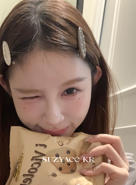 suzyacc kr亚克力波点刘海夹女2025新款小众复古ins高级鸭嘴发夹