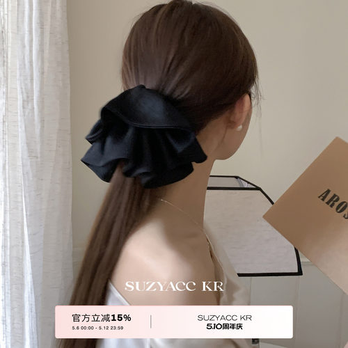 suzyacc kr气质缎面裙摆马尾夹2025新款小众简约温柔高级感抓夹