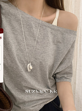 suzyacc kr小众设计感贝母梳子毛衣链女款2025新款叠戴卫衣长项链