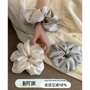 suzyacc 简约高级大肠圈 kr缎面光泽感大号发圈女低马尾皮筋法式