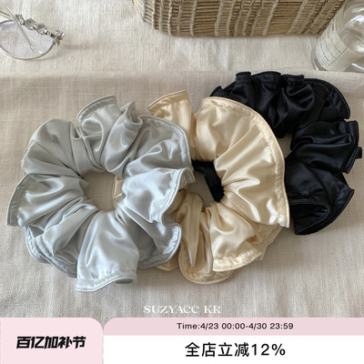 suzyacc kr百搭面膜丝滑质感发圈女不伤发皮筋法式简约高级感头花