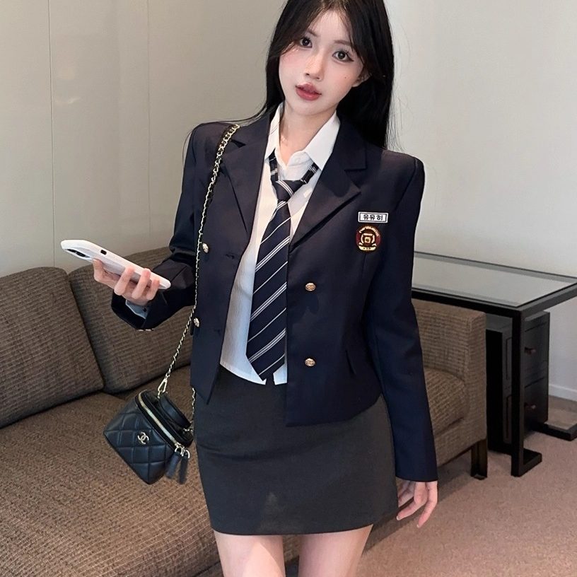 学院风套装jk制服小西装外套秋季