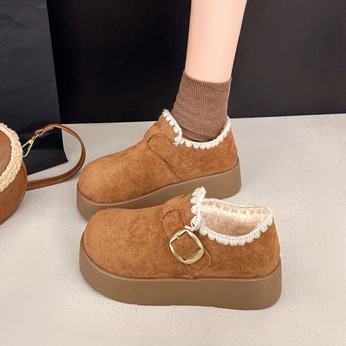 冬季一脚蹬雪地靴乐福鞋棉鞋