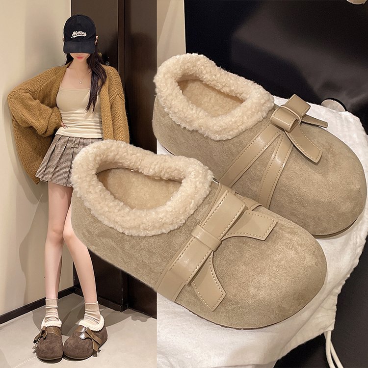 懒人包头拖鞋百搭冬季毛毛鞋