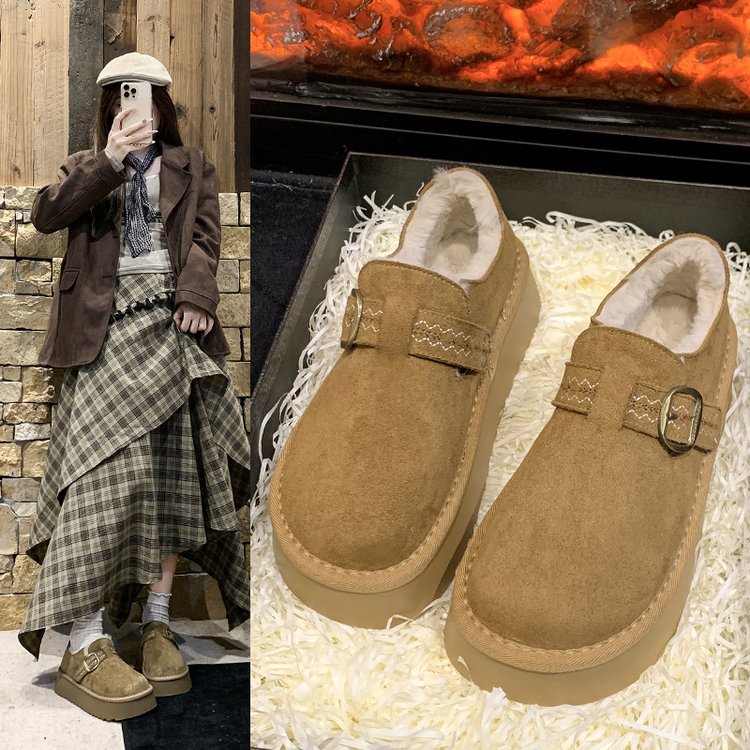 绝美超火厚底一脚蹬勃肯鞋