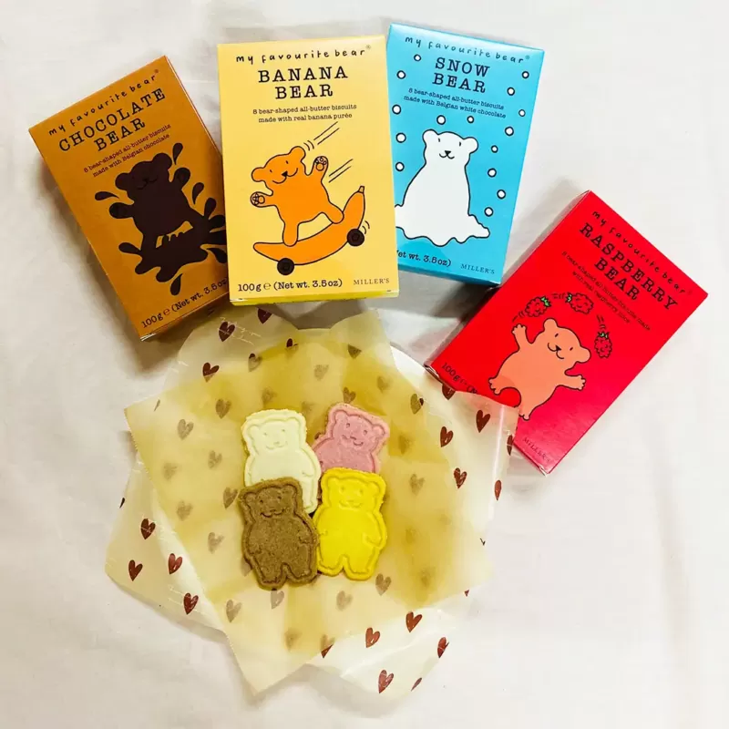 日本直邮小熊曲奇黄油巧克力覆盆子香蕉酥脆饼干英式糕点休闲零食