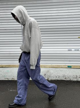 Tiesake鼹鼠皮Moleskin蓝色复古水洗Vintage太极宗师法工裤