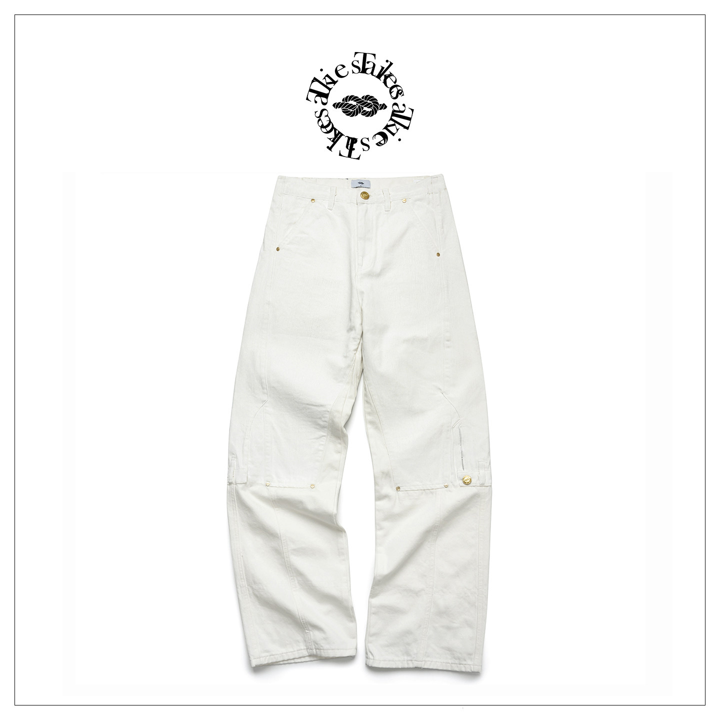 Tiesake 爆裂解构手工刷蜡白牛 Rest In Pieces White Waxed Jean