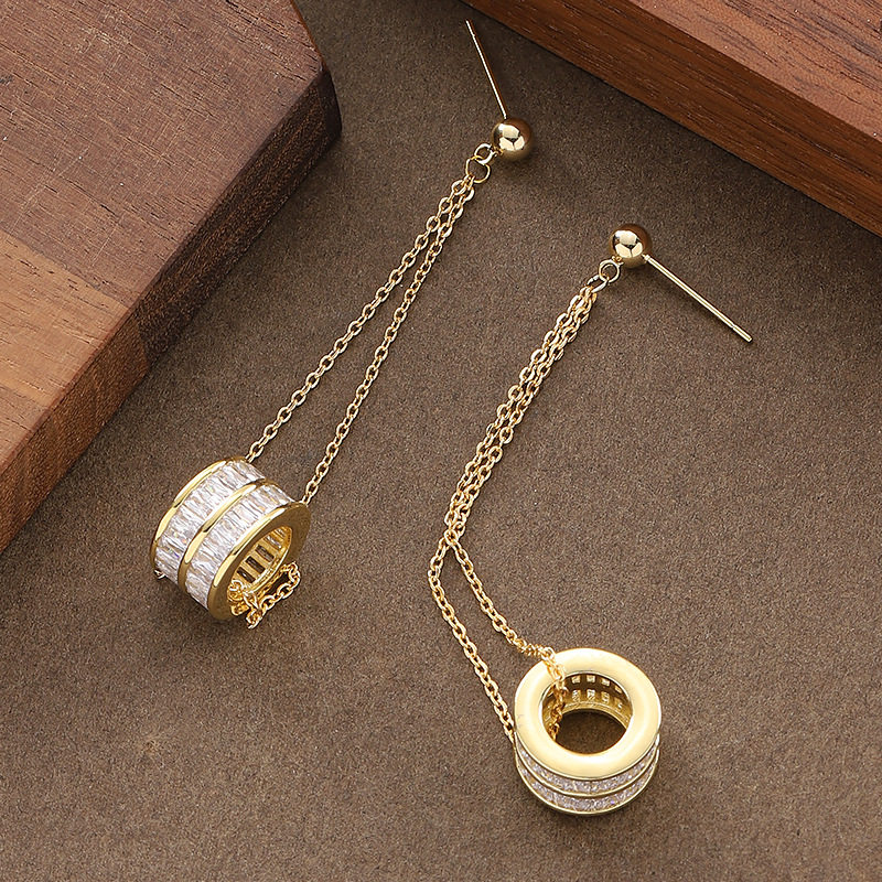 日韩时尚气质小香风镶锆石几何流苏耳环大气简约圆脸显瘦银针耳饰,饰品/流行首饰/时尚饰品新,耳环,淘宝优惠券,粉丝福利购,淘宝优惠卷