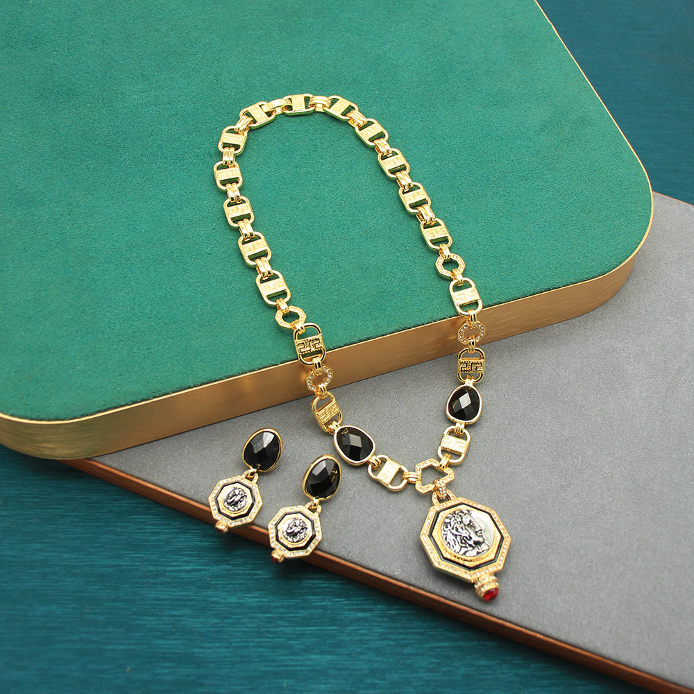 欧洲古币首饰中古套装复古古法金项链耳钉简约百搭项链毛衣链秋冬,饰品/流行首饰/时尚饰品新,组合套装,淘宝优惠券,粉丝福利购,淘宝优惠卷