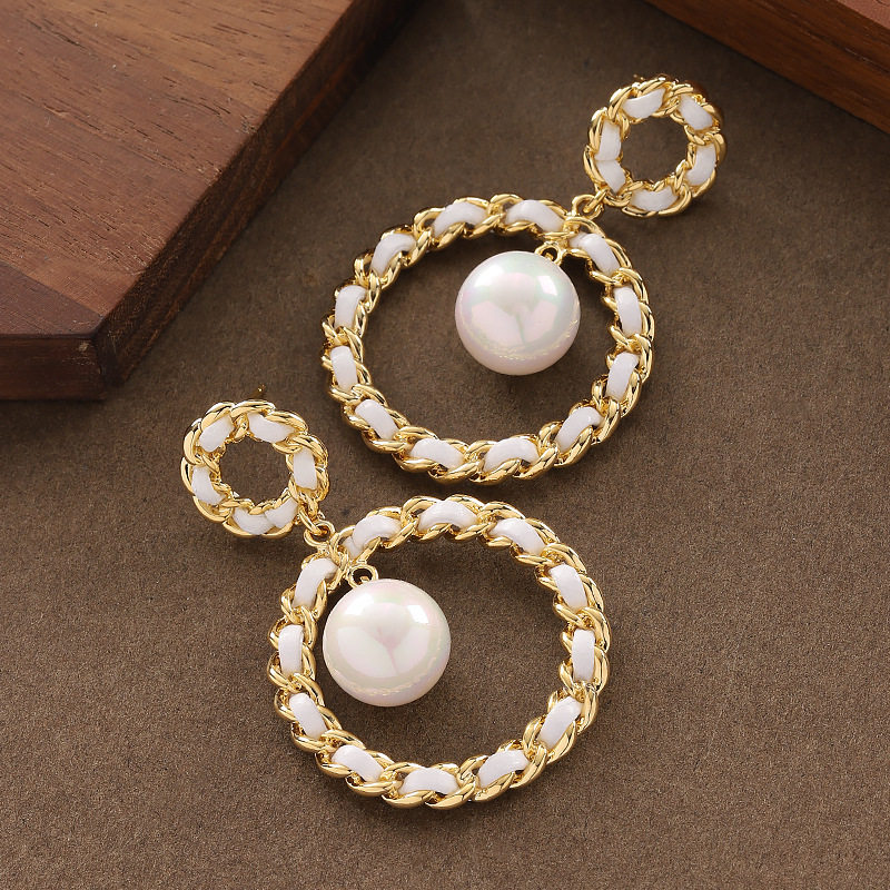 法式优雅时尚精致小香风皮革编织珍珠耳环大气时髦显脸瘦银针耳饰,饰品/流行首饰/时尚饰品新,耳环,淘宝优惠券,粉丝福利购,淘宝优惠卷