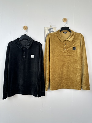 TRUE RELIGION真实信仰男士丝绒Polo长袖T