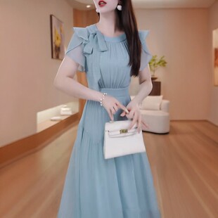 纱料时尚2026新款女夏季薄款爆款正流行绝美不撞款轻奢高级连衣裙
