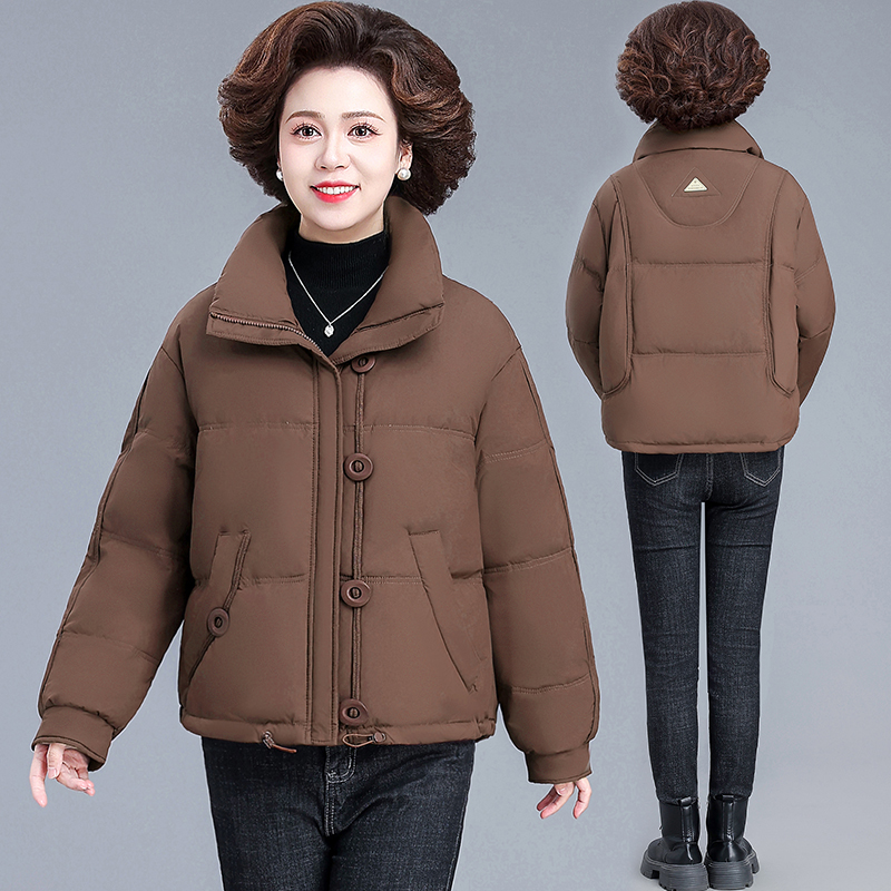 时尚纯色立领百搭减龄羽绒服女2025冬季新款加厚白鸭绒保暖外套潮