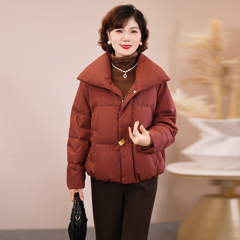 2026秋季时尚纯色百搭加厚白鸭绒保暖羽绒服女新款防寒简约外套潮