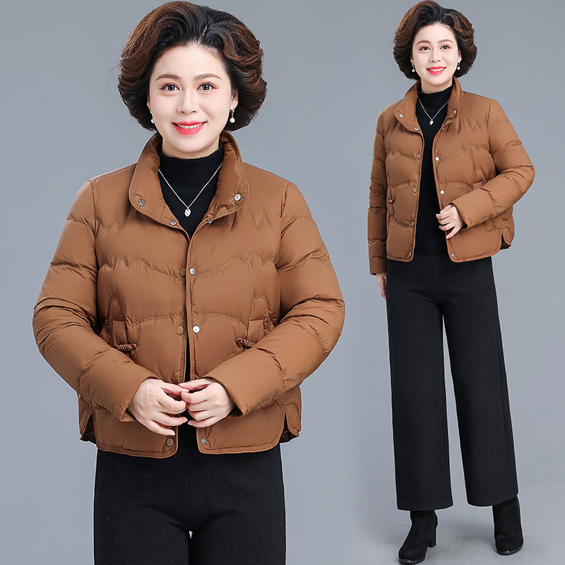 气质纯色防寒羽绒服女2025冬季新款时尚加厚立领白鸭绒保暖外套潮