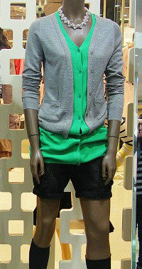 安*系列长款开衫 拼色春秋针织外套休闲11Y169-A 女 毛衣