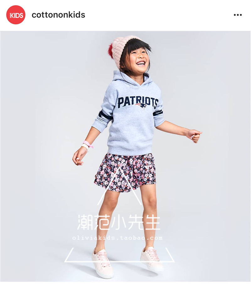 澳洲cottonon儿童春秋印花卫衣绒衫男童女童连帽帽衫婴童宝宝柔软