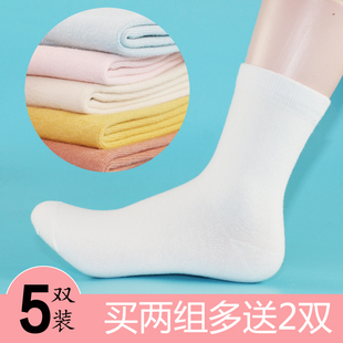 袜子女中筒白色黑色棉袜韩版全棉女袜秋冬韩国日系短袜学院风军训