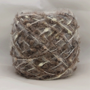 彩绒手混线 粉白啡结子卡其杏澳毛圈圈线 小香风日系外套围巾帽子