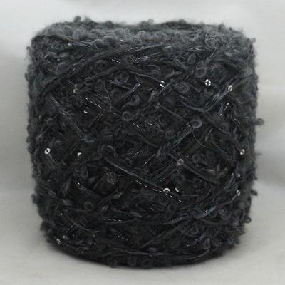 银亮片深灰混纺羊毛圈圈线中粗