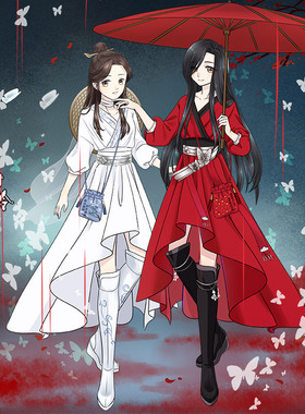 原创血雨探花天官花城谢怜改良汉服复古风日常男女连衣裙长衫