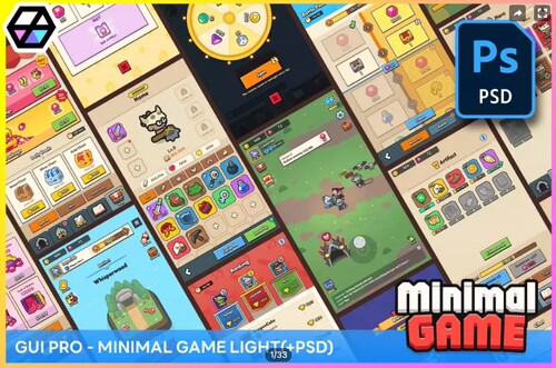 GUI Pro - Minimal Game Light(+PSD) 2.0.0 包更小游戏UI素材