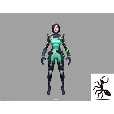 Maya 3dmax角色模型  054女特工带贴图