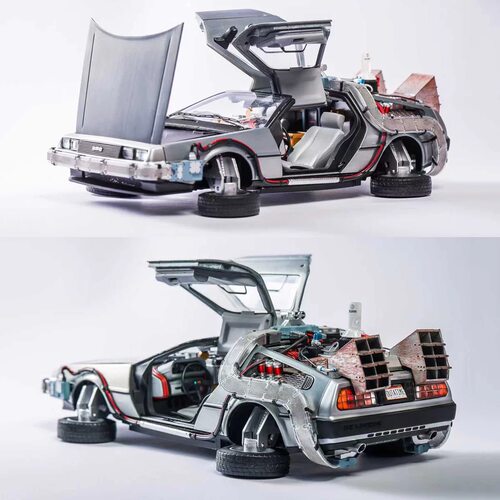风火轮超精细版 1:18 DMC 回到未来 头号玩家 灯光版合金汽车模型