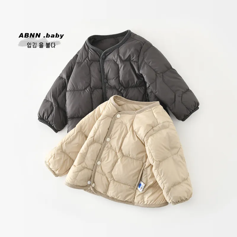 儿童羽绒服外套男童女童90白鸭绒校服内胆保暖上衣中小童66005