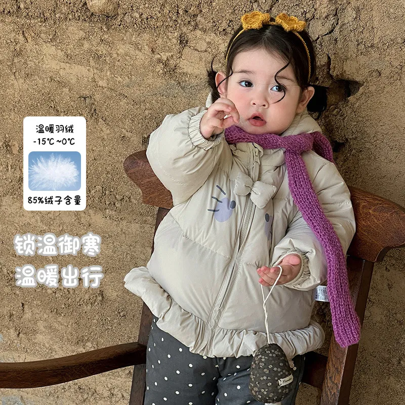 女童卡通长袖上衣羽绒服