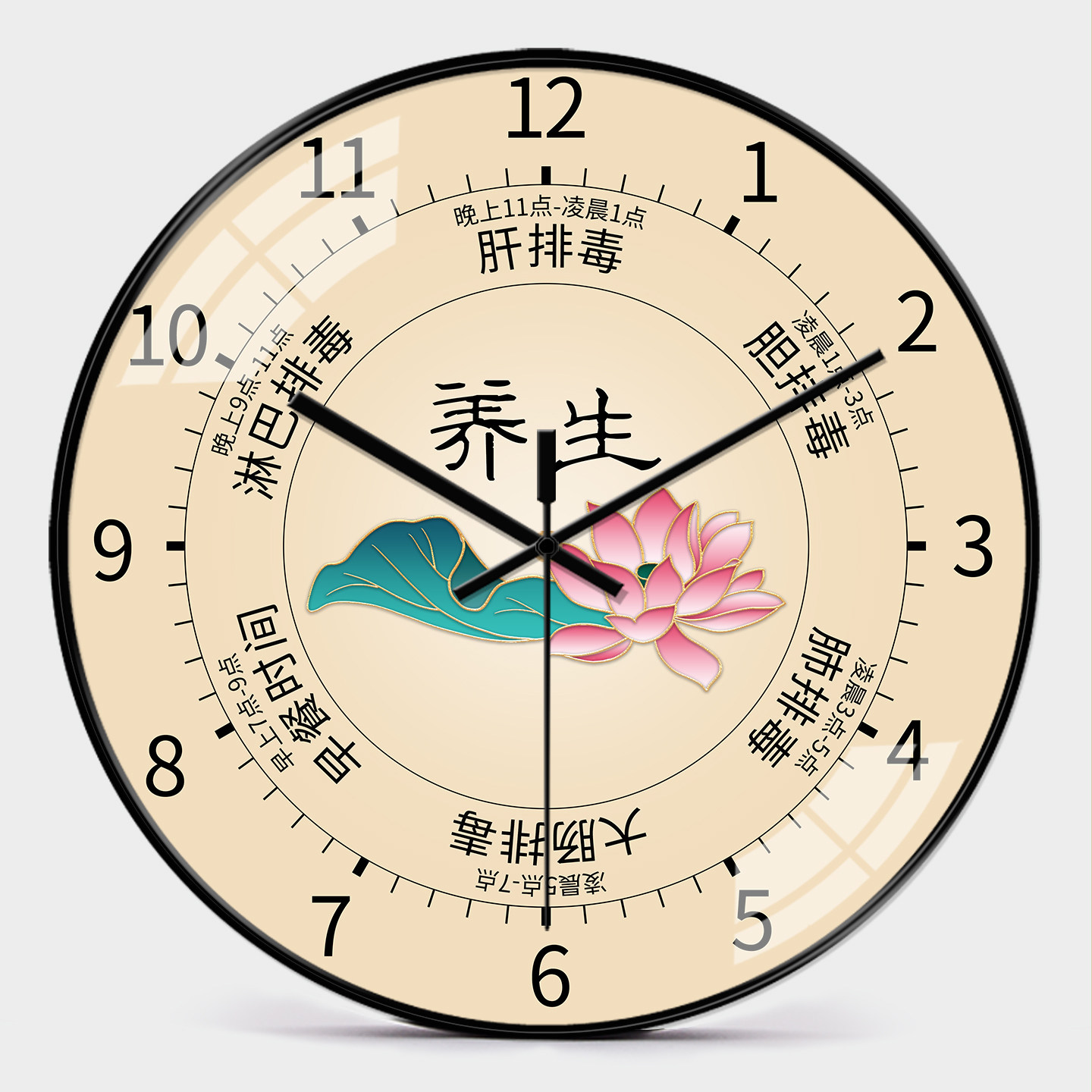 美容养生会所挂钟纤体中医理疗活络钟表时钟创意排毒个性静音挂表
