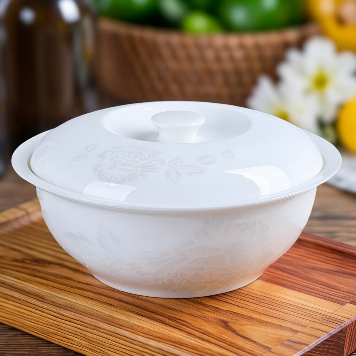 釉下彩汤锅家用骨瓷品锅大汤锅酸菜鱼汤盆陶瓷中式双耳防烫大汤煲