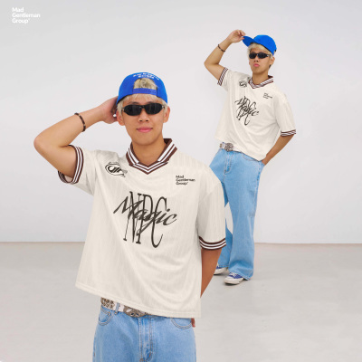 MGG美式印花运动徽章短袖球衣