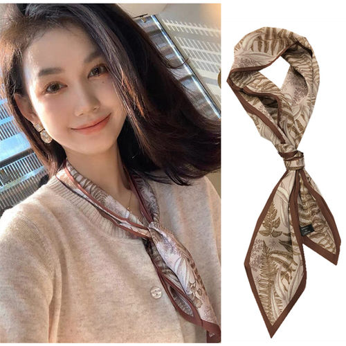 复古文艺长条丝巾绑包丝带发带女
