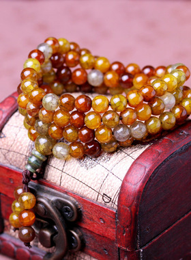 玛瑙饰品念珠宗教风文玩龙鳞石