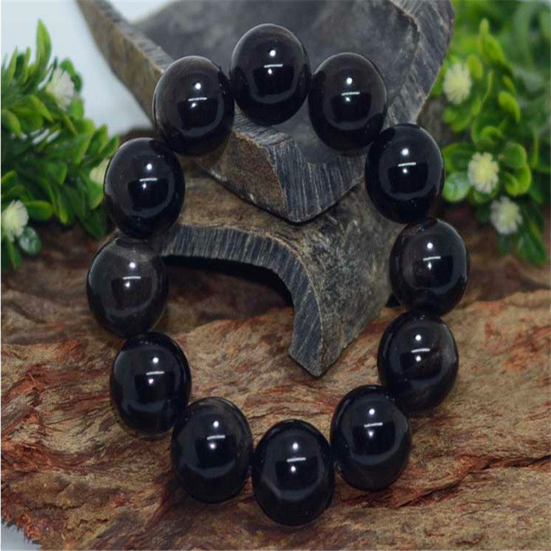 天然黑水牛角手串手珠念珠佛珠男款女士星月菩提配饰文玩竹丝纹