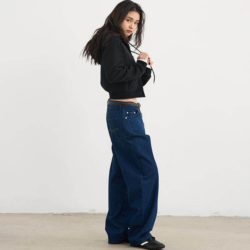 7AM10PM 个性时髦蓝色腰头拼布牛仔裤女 宽松直筒小个子牛仔裤,女装/女士精品,牛仔裤,淘宝优惠券,粉丝福利购,淘宝优惠卷