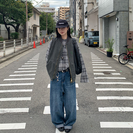 7AM10PM 灰色酵素夹棉棒球马甲女 叠穿坎肩无袖外套简约薄棉马甲