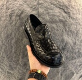 男士 经典 编织款 大头皮鞋 商务休闲黑色防滑百搭透气绅士纯皮男鞋 潮