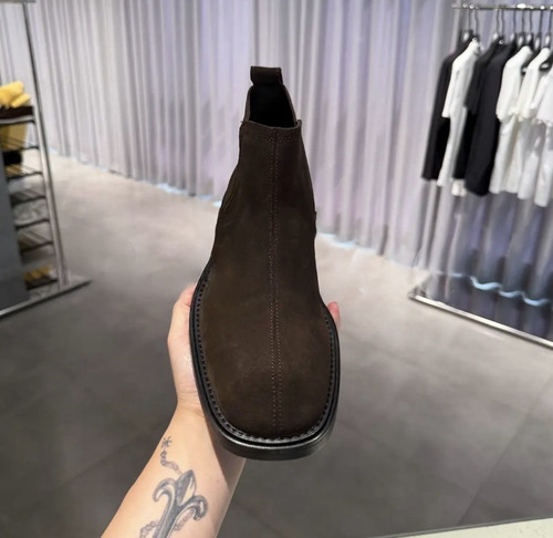 秋冬季新款男士切尔西靴方头套筒复古舒适男靴短靴休闲纯皮男鞋潮