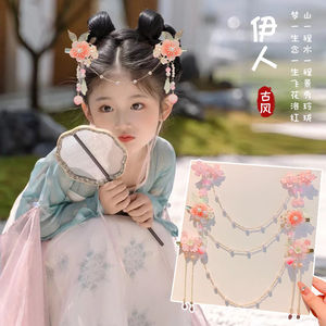 儿童汉服额头链中国风女童发卡额链头饰公主古风发饰古装流苏发夹
