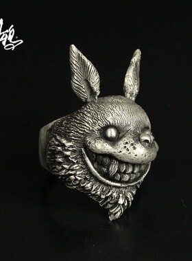 神兽龙猫戒指环千与千寻原创明星同款动画日本宫崎骏纯银男款