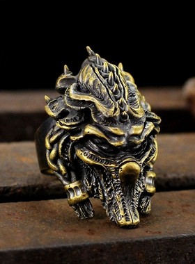 A鸦原创手工致敬暴雪游戏星际争霸黑暗圣堂泽拉图925纯银男款戒指