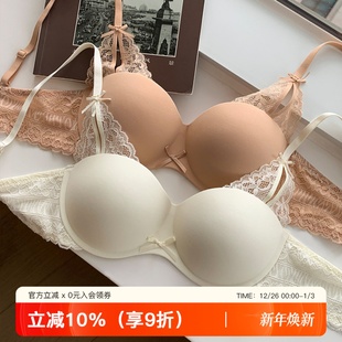 性感蕾丝圆圆杯内衣女小胸聚拢显大上托软支撑收副乳防下垂文胸罩