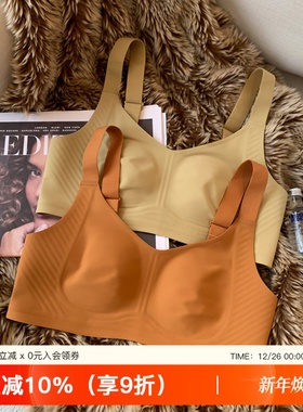 薄款保暖兔耳朵杯大胸显小内衣女收副乳大码背心调整型无钢圈文胸
